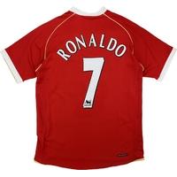 2006-07 Manchester United Home Shirt Ronaldo #7 (Excellent) L