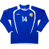 2007 Azerbaijan Match Worn Home L/S Shirt #14 (Aghakishiyev) v Poland