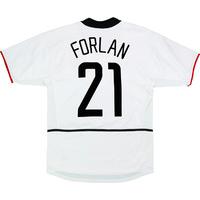 2002 03 manchester united european away shirt forlan 21 very good m