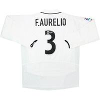 2002-03 Valencia Player Issue Home L/S Shirt F.Aurelio #3 *As New* L