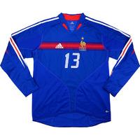 2004 France Match Worn Home L/S Shirt Silvestre #13 (v Holland)