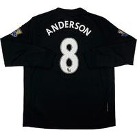 2009-10 Manchester United Away L/S Shirt Anderson #8 (Very Good) L