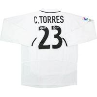 2002-03 Valencia Player Issue Home L/S Shirt C.Torres #23 *As New* L