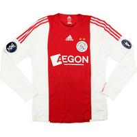 2008-09 Ajax Match Issue UEFA Cup Home L/S Shirt Rommedahl #19