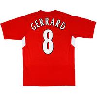 2004-06 Liverpool CL Home Shirt Gerrard #8 (Very Good) L