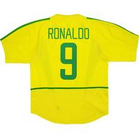 2002-04 Brazil Home Shirt Ronaldo #9 (Excellent) XL