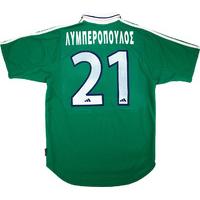 2001-02 Panathinaikos Home Shirt Liberopoulos #21 (Very Good) S