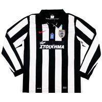 2013 14 paok home ls shirt wtags xxl