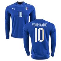 2016-2017 Italy Long Sleeve Home Shirt (Your Name)