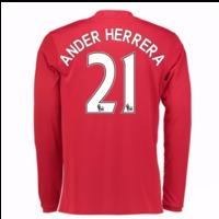 2016-17 Man United Home Long Sleeve Shirt (Ander Herrera 21) - Kids