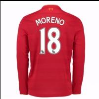 2016-17 Liverpool Home Long Sleeve Shirt (Moreno 18)