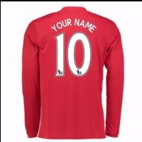 2016-17 Man United Home Long Sleeve Shirt (Your Name)