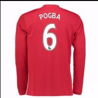 2016-17 Man United Home Long Sleeve Shirt (Pogba 6)