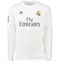 2015-2016 Real Madrid Adidas Home Long Sleeve Shirt (Kids)