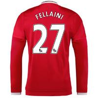 2015 2016 man utd long sleeve home shirt fellaini 27 kids