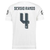 2015 2016 real madrid ucl home shirt sergio ramos 4 kids