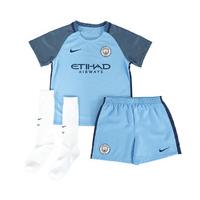 2016-2017 Man City Home Nike Little Boys Mini Kit