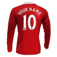 2015 2016 man utd long sleeve home shirt your name