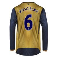 2015-16 Arsenal Long Sleeve Away Shirt (Koscielny 6) - Kids