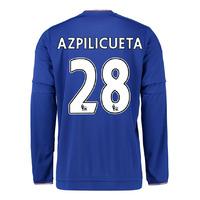 2015-2016 Chelsea Home Long Sleeve Shirt (Azpilicueta 28)