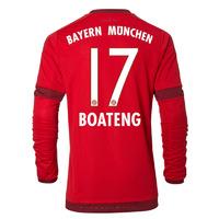 2015-16 Bayern Munich Long Sleeve Home Shirt (Boateng 17)