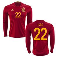 2016-2017 Spain Long Sleeve Home Shirt (Isco 22)