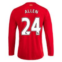 2015 16 liverpool home long sleeve shirt allen 24 kids