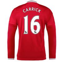 2015 2016 man utd long sleeve home shirt carrick 16 kids