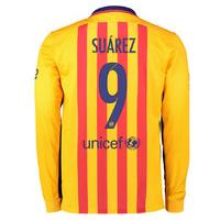 2015-2016 Barcelona Long Sleeve Away Shirt (Suarez 9)