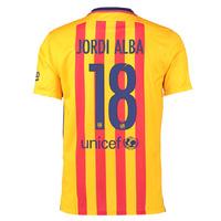 2015-16 Barcelona Away Shirt (Jordi Alba 18)