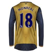 2015-16 Arsenal Long Sleeve Away Shirt (Monreal 18) - Kids