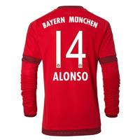 2015-16 Bayern Munich Long Sleeve Home Shirt (Alonso 14)