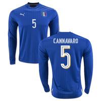 2016-2017 Italy Long Sleeve Home Shirt (Cannavaro 5)