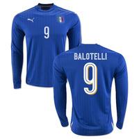 2016-2017 Italy Long Sleeve Home Shirt (Balotelli 9)