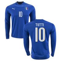 2016-2017 Italy Long Sleeve Home Shirt (Totti 10)