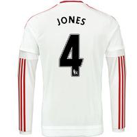 2015-2016 Man Utd Long Sleeve Away Shirt (Jones 4)