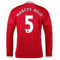 2015-2016 Man Utd Long Sleeve Home Shirt (Marcos Rojo 5)