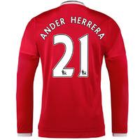 2015-2016 Man Utd Long Sleeve Home Shirt (Ander Herrera 21)