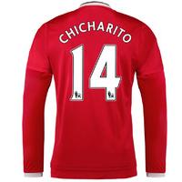 2015 2016 man utd long sleeve home shirt chicharito 14