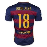 2015-16 Barcelona Home Shirt (Jordi Alba 18) - Kids