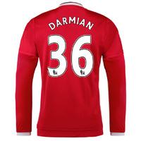 2015-2016 Man Utd Long Sleeve Home Shirt (Darmian 36) - Kids