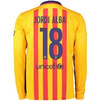 2015 2016 barcelona long sleeve away shirt jordi alba 18