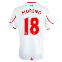 2015 16 liverpool away shirt moreno 18 kids