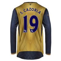 2015-16 Arsenal Long Sleeve Away Shirt (S. Cazorla 19) - Kids