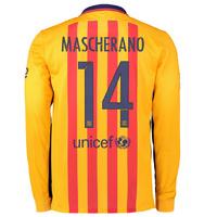 2015-2016 Barcelona Long Sleeve Away Shirt (Mascherano 14)