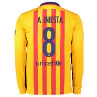 2015-2016 Barcelona Long Sleeve Away Shirt (A.Iniesta 8)