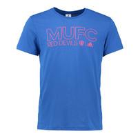 2016-2017 Man Utd Adidas Core Cotton Tee (Blue)