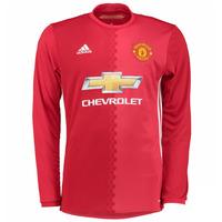 2016-2017 Man Utd Adidas Home Long Sleeve Shirt (Kids)