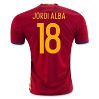 2016-2017 Spain Home Shirt (Jordi Alba 18)