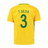 2016-17 Brazil Home Shirt (T.Silva 3)